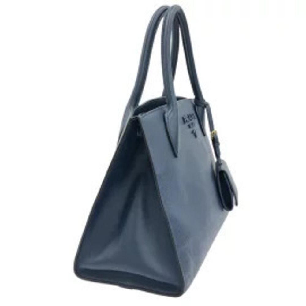 Prada Monochrome Tote Bag Blue Saffiano Cuir Leather Calf